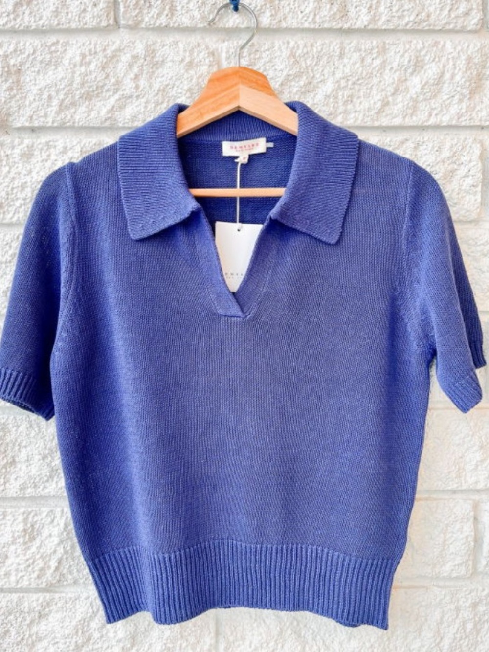 Demylee lavender Short Sleeve Knit Polo